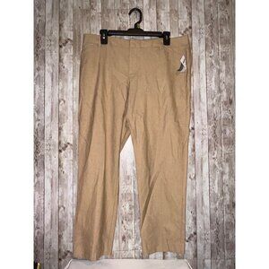 Gap Women's Slim Cropped Stretch Pants Size 12 Beige Herringbone Career NWT